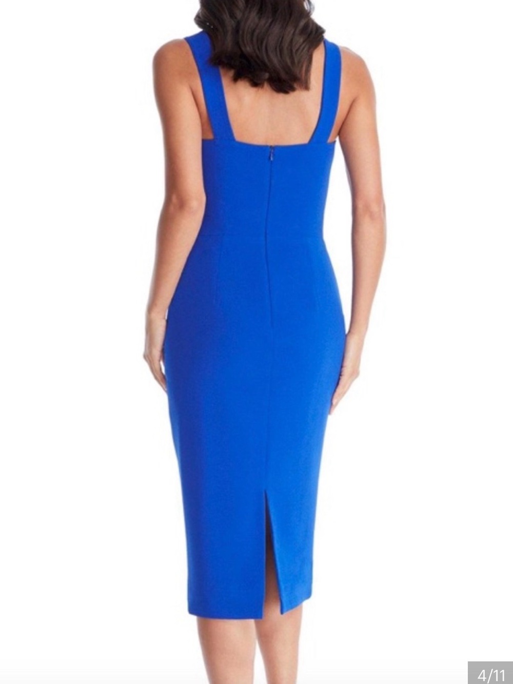 Dress the population xs nicole Classic Square-Neck Sheath Dress in Cobalt Blue - Picture 3 of 3